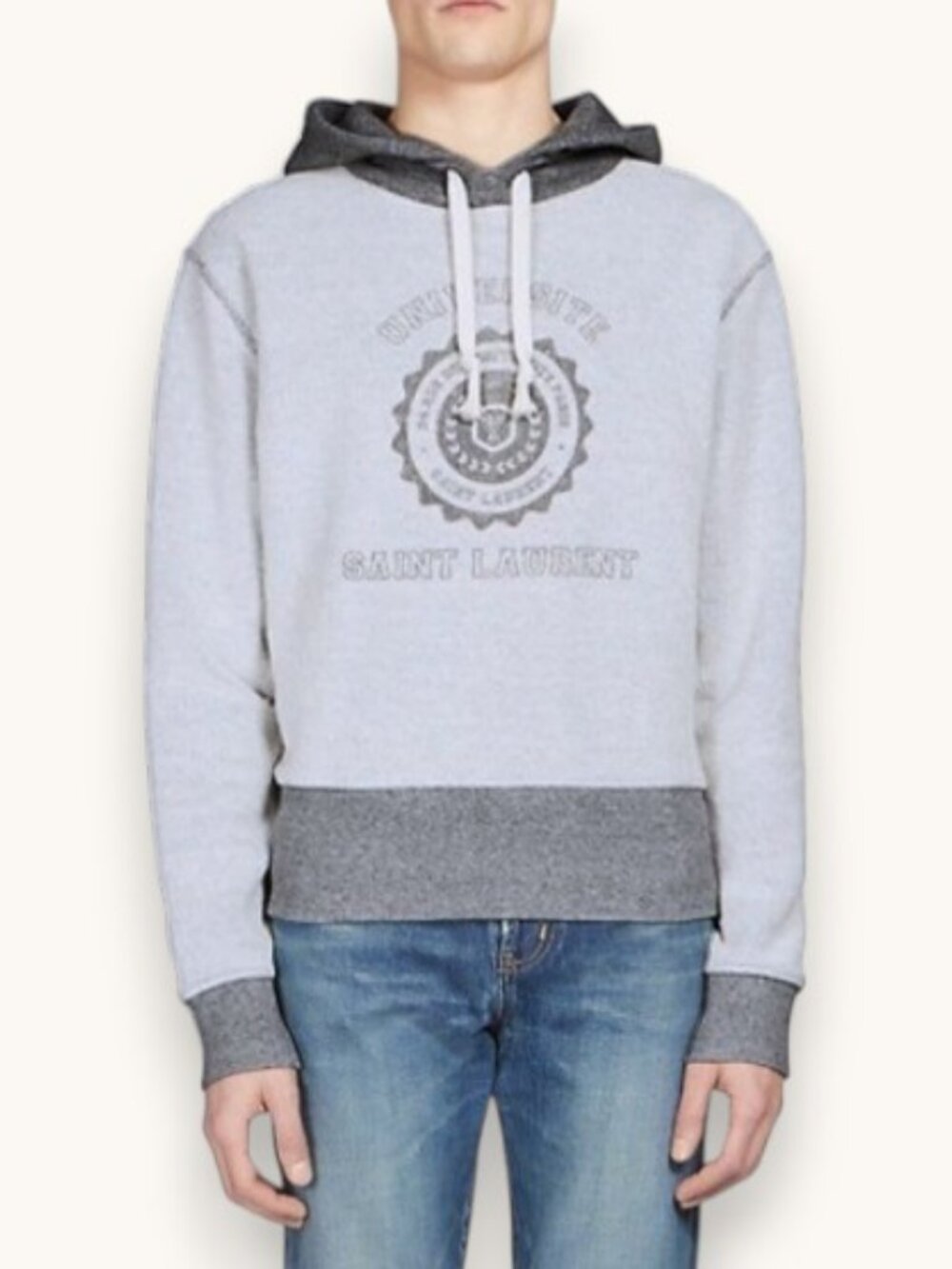 Saint Laurent Paris "Université" hoodie grey men's size S